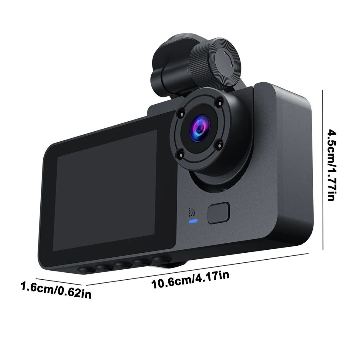 Dash Cam for Car, 1080P 3 Channel Front & Rear inside Dash Camera, Super Night Vision, Parking Monitor, Loop Recording, with 32GB SD Card