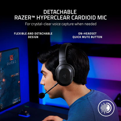 Barracuda X Wireless Multi-Platform Gaming and Mobile Headset (2021 Model): 250G Ergonomic Design - Detachable Hyperclear Mic - 20 Hr Battery - Compatible W/Pc, PS5, Switch, & Android - Black